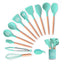 Set of 13 Silicone Cooking Utensils, Durable Bamboo Handle