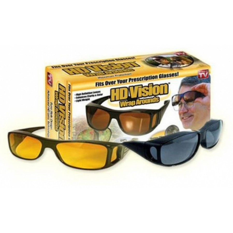 Set of 2 pairs of day and night driving glasses HD Vision