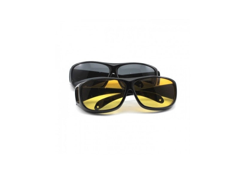 Set of 2 pairs of day and night driving glasses HD Vision