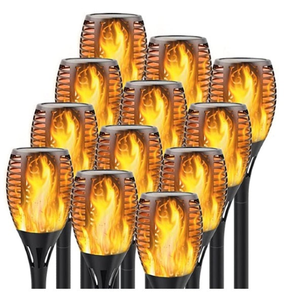 Stock Clearance! Set of 12 x Solar Torch Flame Effect Lamps 51.5 cm