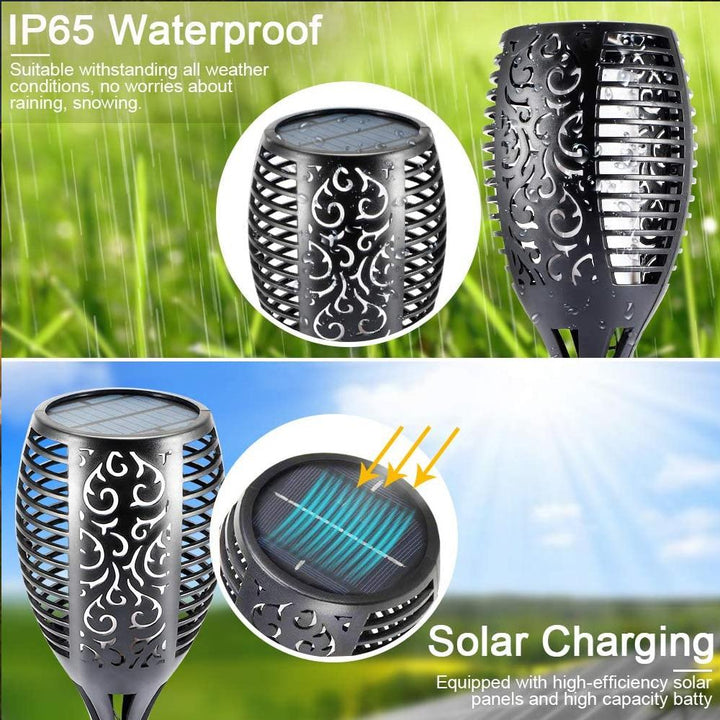Stock Clearance! Set of 12 x Solar Torch Flame Effect Lamps 51.5 cm