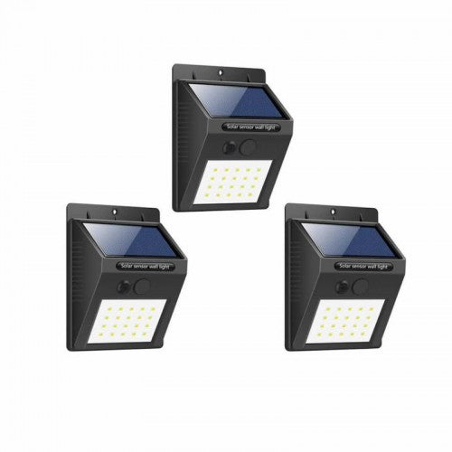 Stock Clearance! Set of 3 x 20-LED solar-powered lamps with motion sensor