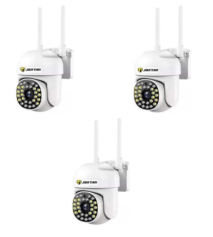 Set of 3 x Jortan Video Surveillance Cameras, 32 LEDs, Rotatable, Infrared, Waterproof
