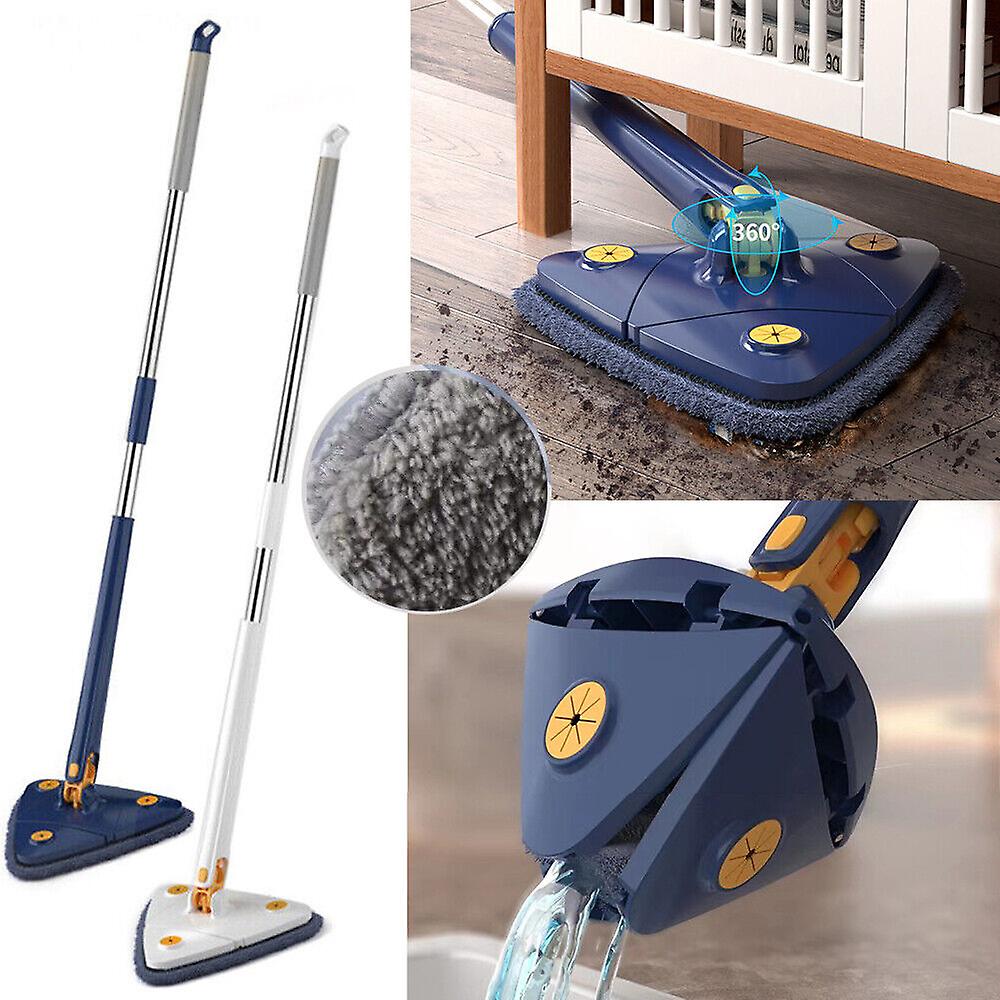 CleanMaster innovative handheld mop, adjustable, 360-degree rotation, triangular, blue