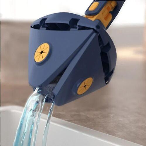 CleanMaster innovative handheld mop, adjustable, 360-degree rotation, triangular, blue