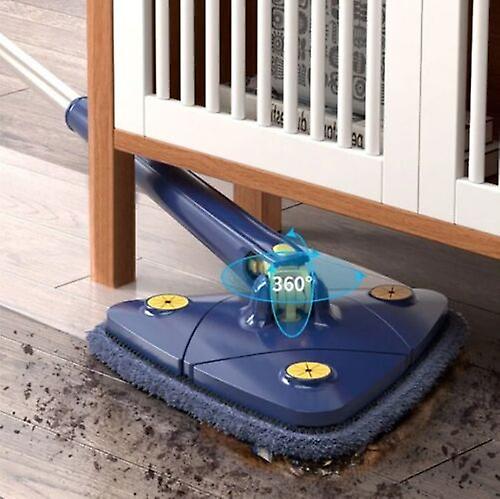 CleanMaster innovative handheld mop, adjustable, 360-degree rotation, triangular, blue