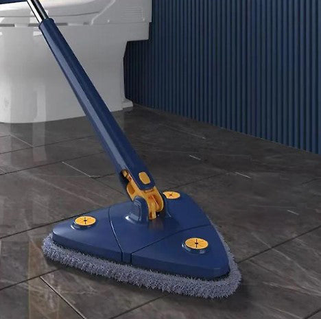 CleanMaster innovative handheld mop, adjustable, 360-degree rotation, triangular, blue