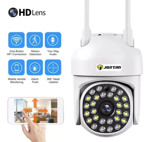 Set 2 x Camere de Supraveghere Video Jortan , 32 Leduri, Rotative, Infrarosu, Rezistanta la apa + 2 carduri 32GB