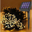 Set of 4 x Solar Powered Decorations with 100 LEDs, 10 Meters - Warm White