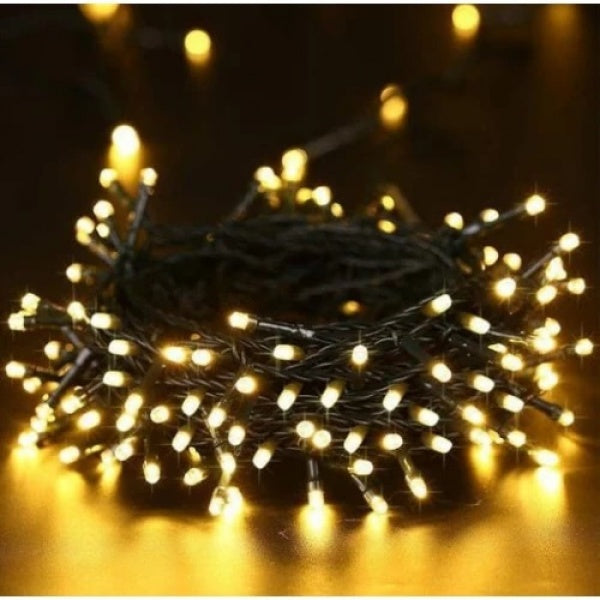 Set of 4 x Solar Powered Decorations with 100 LEDs, 10 Meters - Warm White