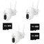 Set of 3 x Jortan Video Surveillance Cameras, 32 LEDs, Rotatable, Infrared, Waterproof + 3 x 32GB Cards