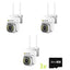 Set of 3 x Jortan Video Surveillance Cameras, 32 LEDs, Rotatable, Infrared, Waterproof + 3 x 32GB Cards
