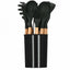 Set 12 ustensile de gatit din silicon, maner rezistent din bambus