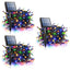 Set of 3 x 100 LED Solar Decorations - multi-colored