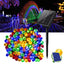 Set of 3 x 100 LED Solar Decorations - multi-colored