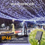 Set of 3 x 100 LED Solar Decorations - multi-colored