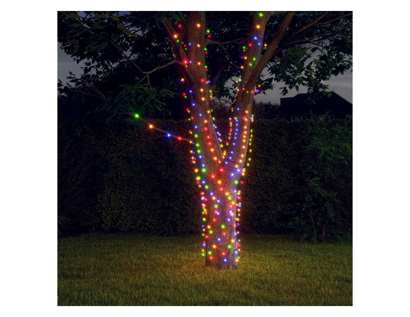 Set of 3 x 100 LED Solar Decorations - multi-colored