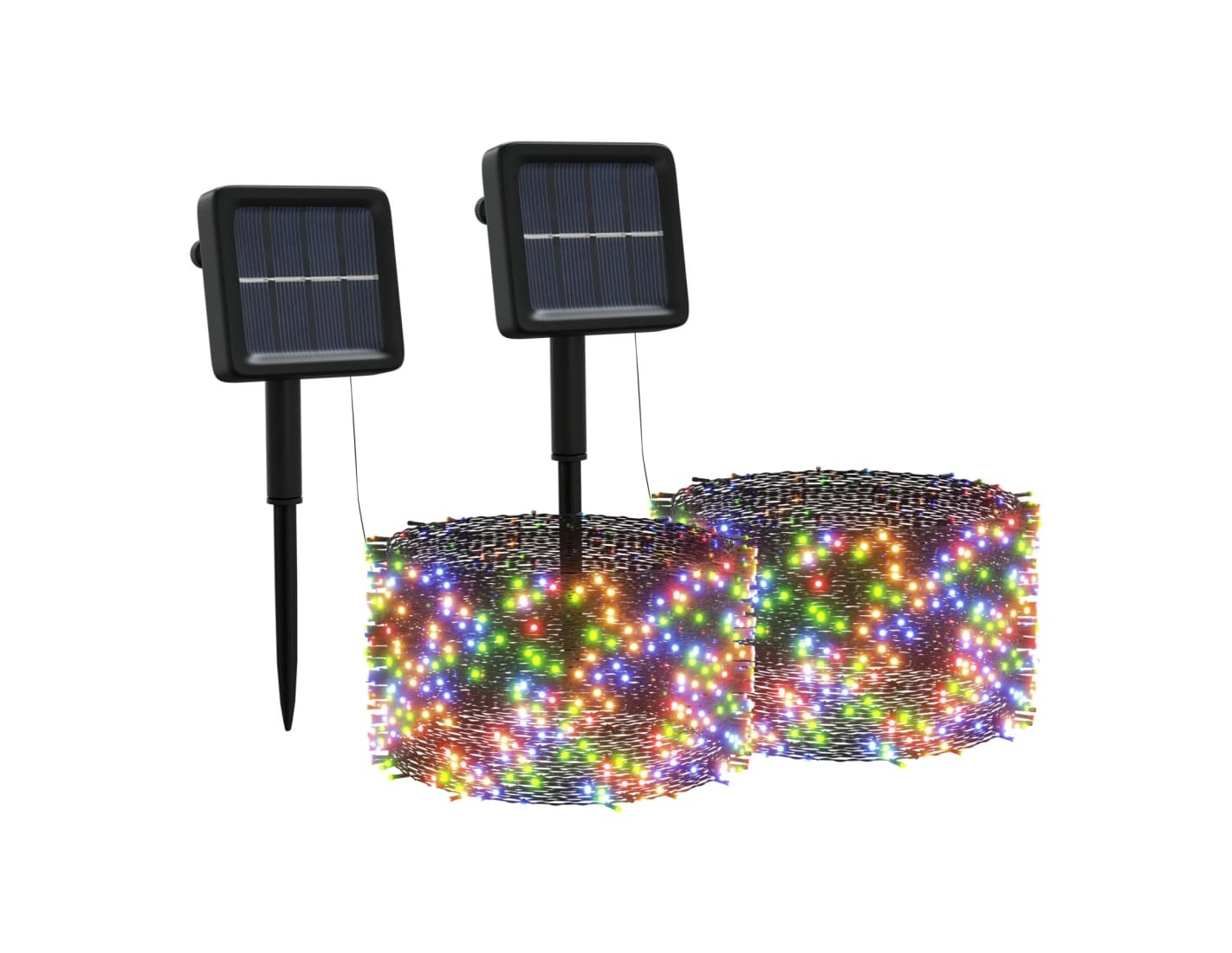 Set of 3 x 100 LED Solar Decorations - multi-colored