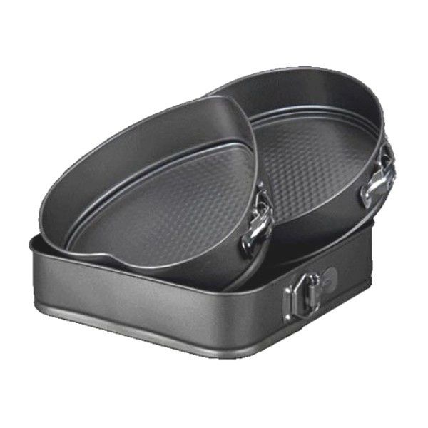 Set of 3 Cake Pans - Round, Square, and Heart-Shaped