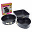 Set of 3 Cake Pans - Round, Square, and Heart-Shaped