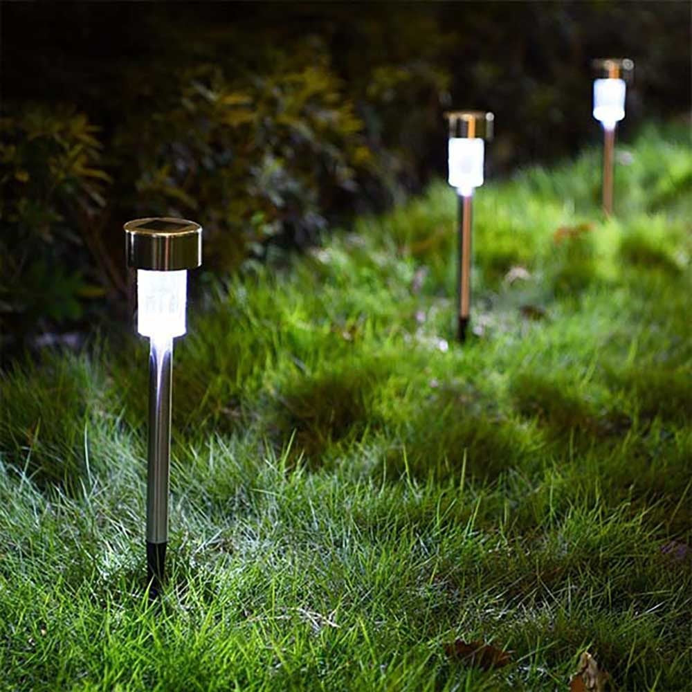 Set of 30 x Stainless Steel Solar Garden Lights, Spike Type