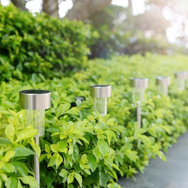 Set of 30 x Stainless Steel Solar Garden Lights, Spike Type