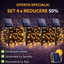 Set of 4 x Solar Powered Decorations with 100 LEDs, 10 Meters - Warm White