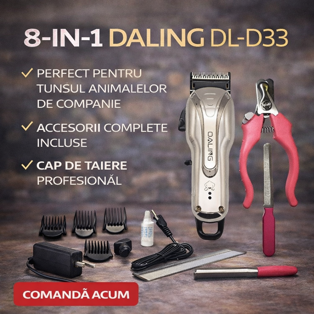 Masina profesionala de tuns caini si oi, 8 in 1 Daling DL-D33