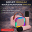 Set Karaoke cu 2 Microfoane, Boxa Portabila Bluetooth USB, Iluminare RGB cu 5 Moduri, Baterie Reincarcabila, 6 W RAE