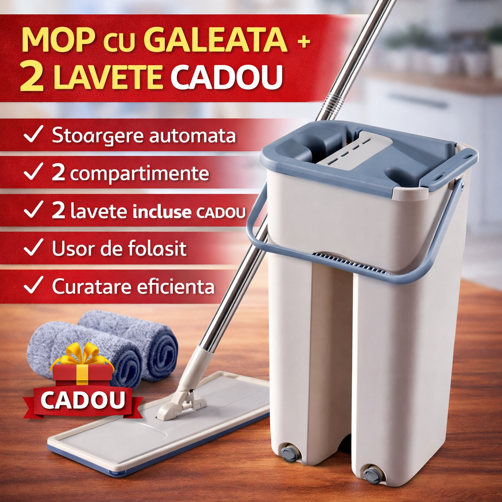 Mop with bucket and 2 refills included