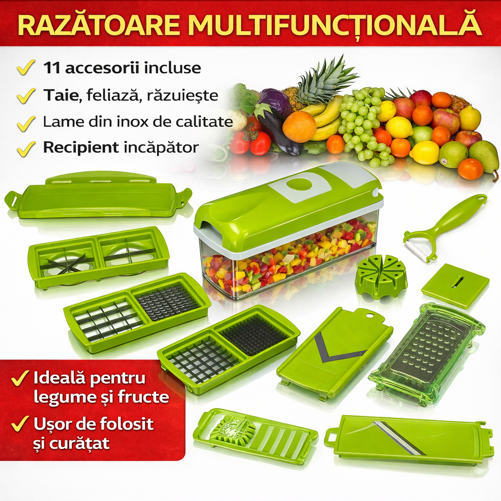 Razatoare multifunctionala Nicer Dicer. Feliaza si taie orice alimente!