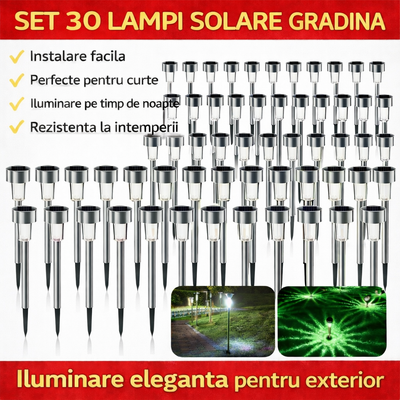 Set 30 x Lampa Solara De Gradina Inox , Tip Tarus
