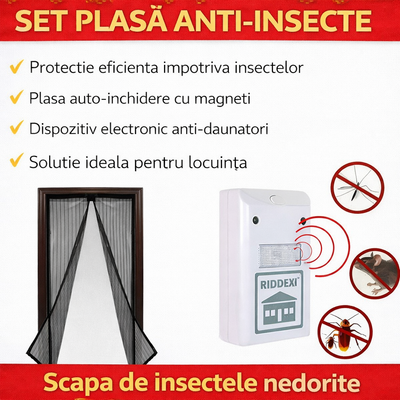 Set antidaunatori: Pest Repeller + Perdea magnetica Magic Mesh