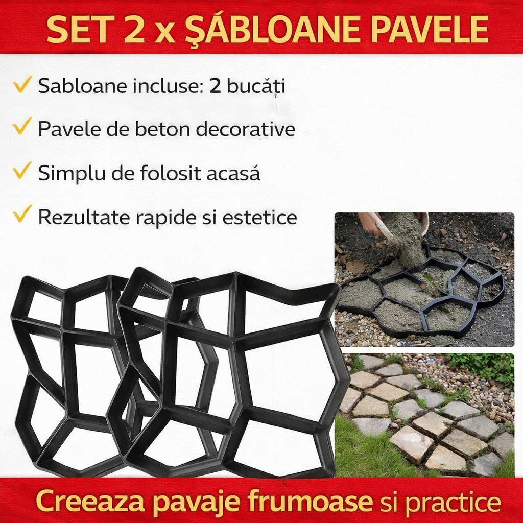 Set 2 x Sablon pavele 35 cm