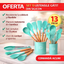Set of 13 Silicone Cooking Utensils, Durable Bamboo Handle