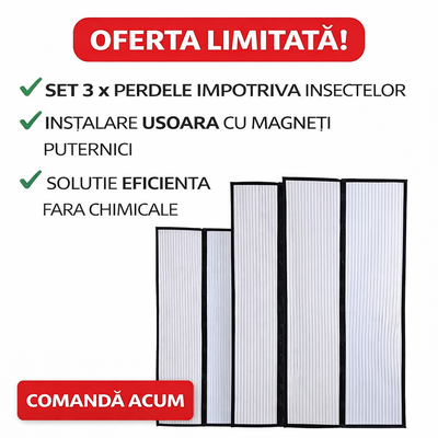 Set 3 perdele magnetice anti-insecte